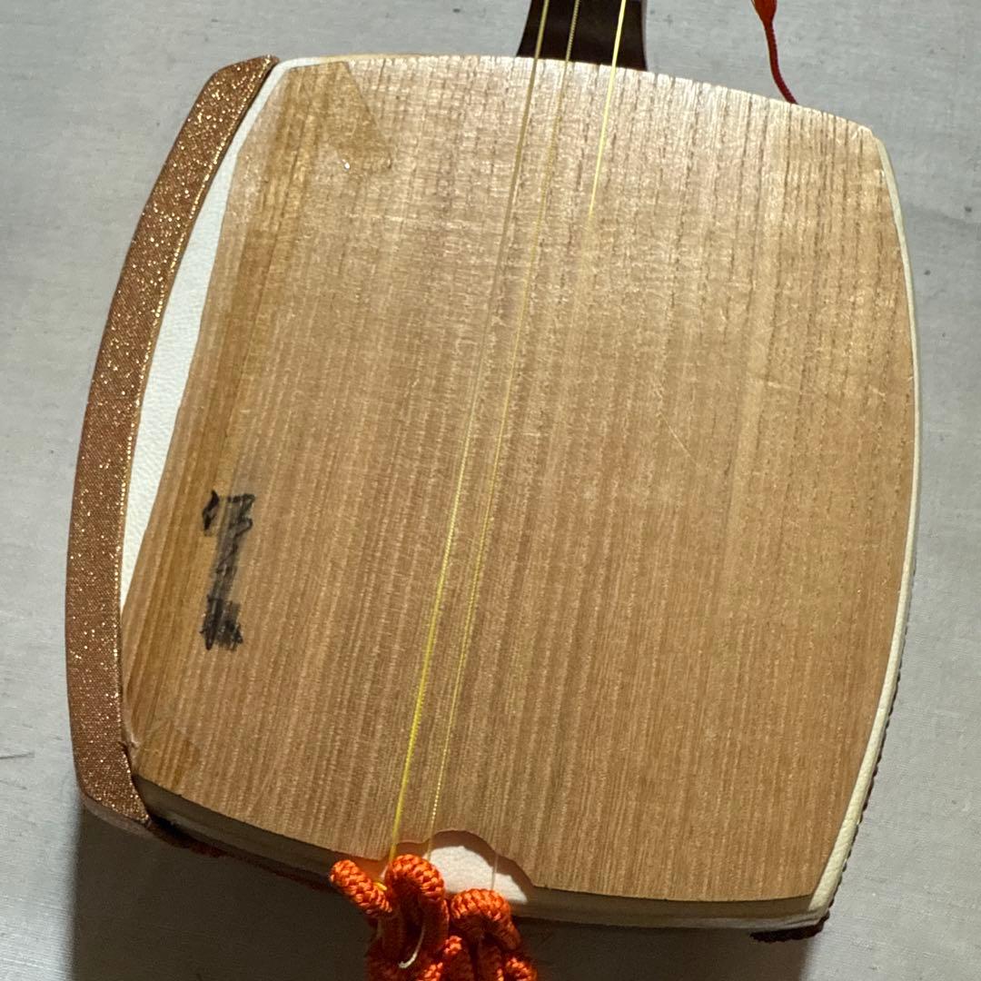 津軽三味線 和楽器 本体のみ 本革 着物ソフトケース ビンテージ