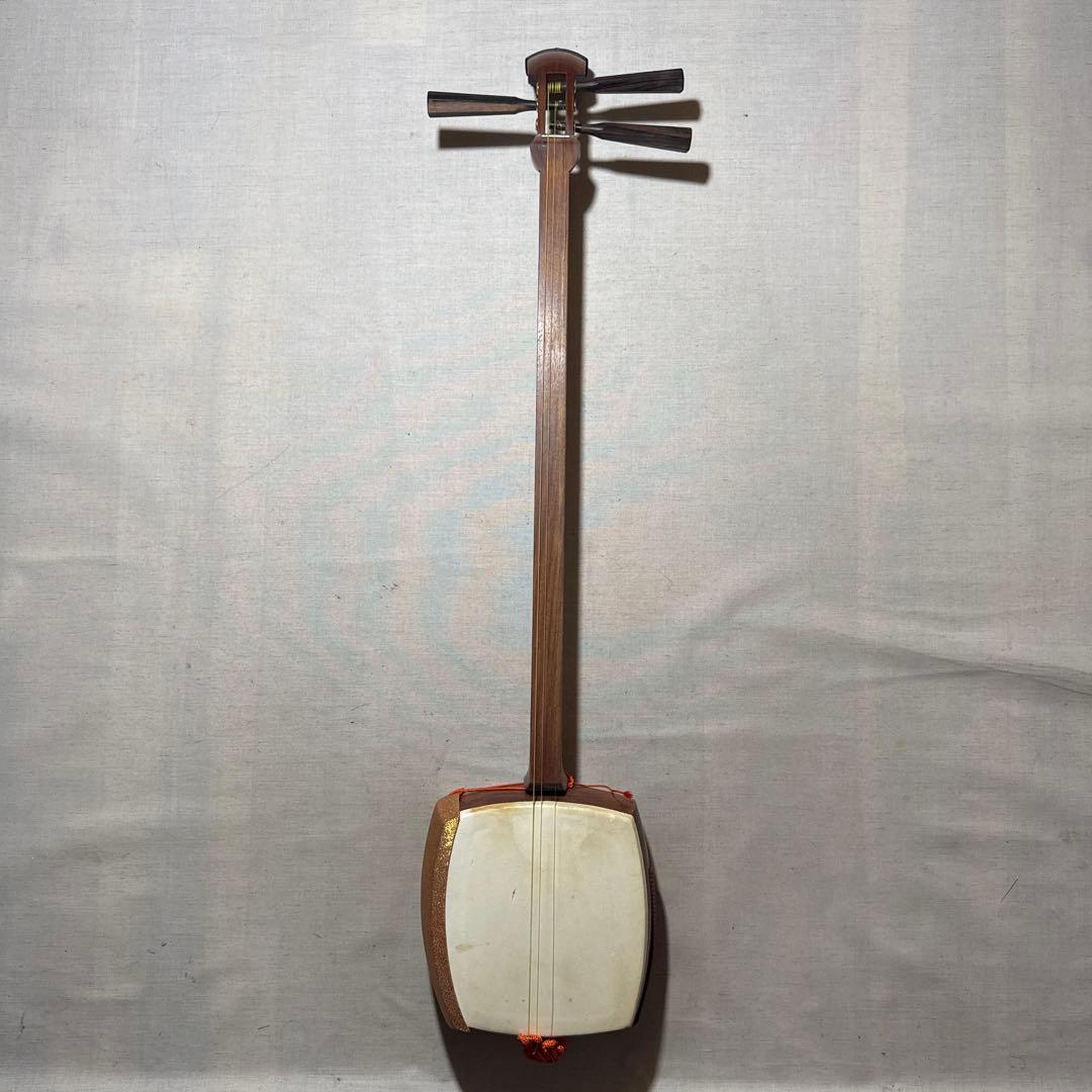 津軽三味線 和楽器 本体のみ 本革 着物ソフトケース ビンテージ