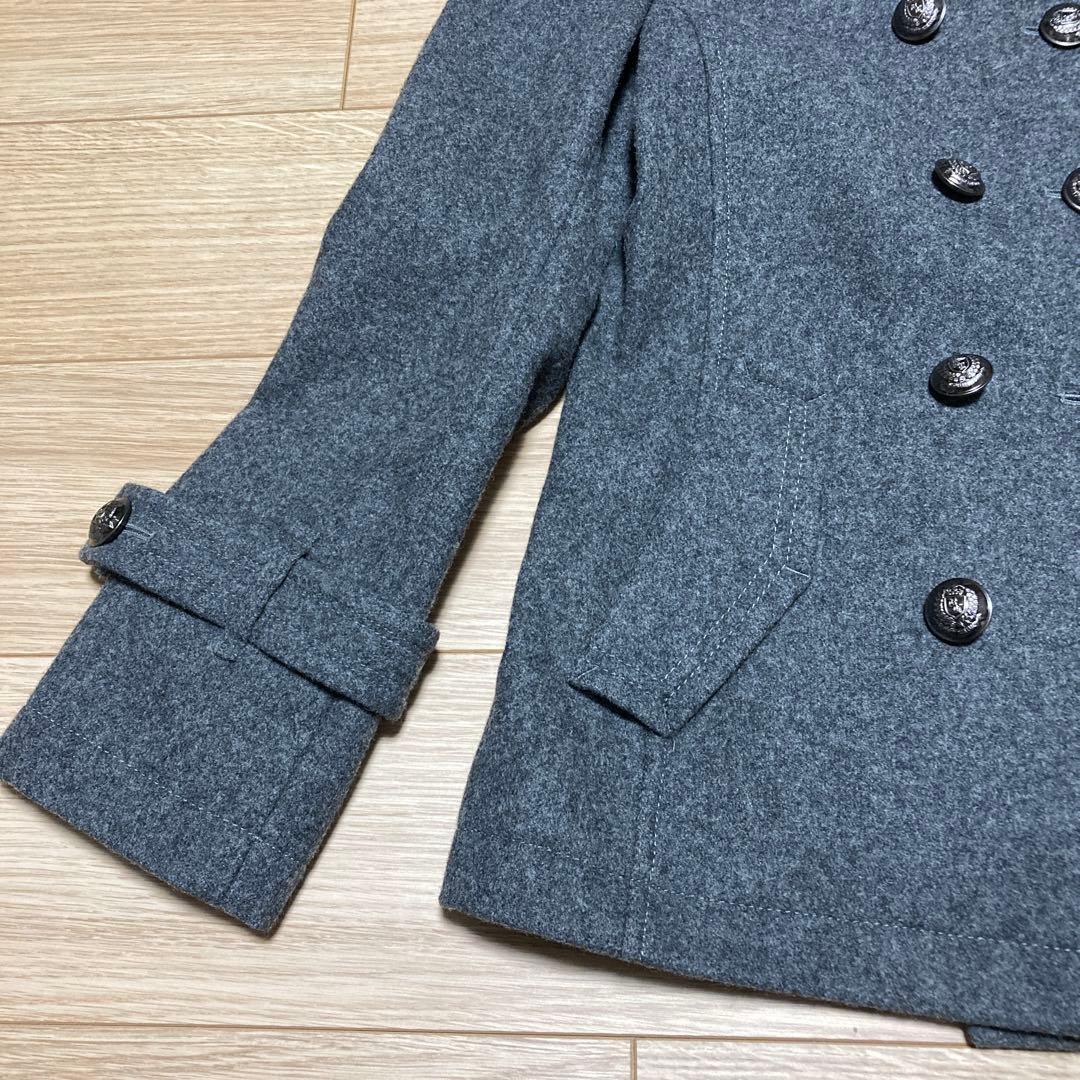 美品　バーバリーブルーレーベル　 Pコート ダブル ノバチェック38 銀ボタン