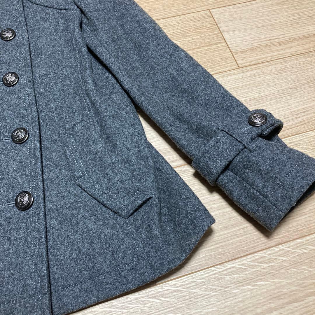 美品　バーバリーブルーレーベル　 Pコート ダブル ノバチェック38 銀ボタン