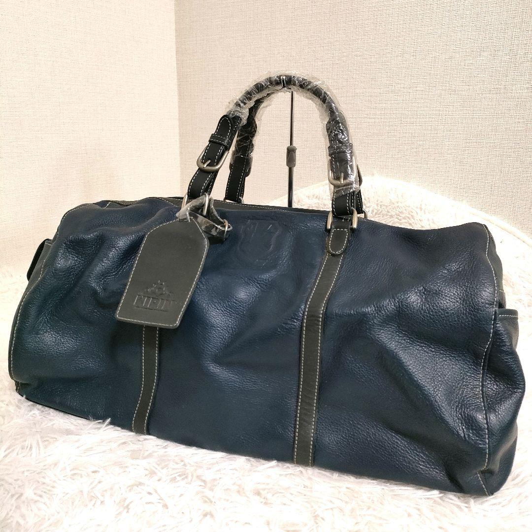 JFA×KIRIN ボストンバッグ 本革 ネイビー ブラック デッドストック