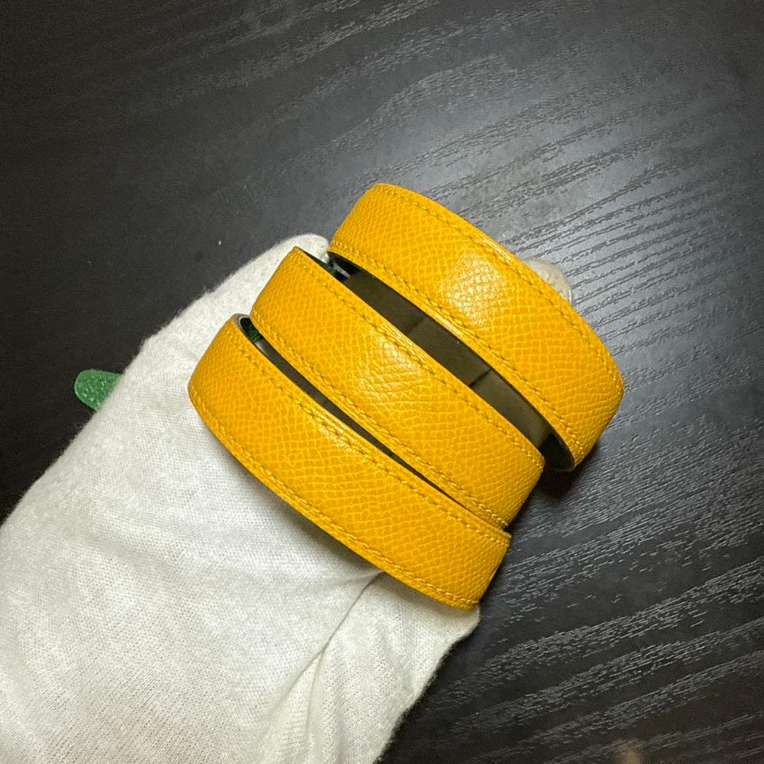 HERMES エルメス　ミニコンスタンスリバーシブルベルト60 ゴールド　美品