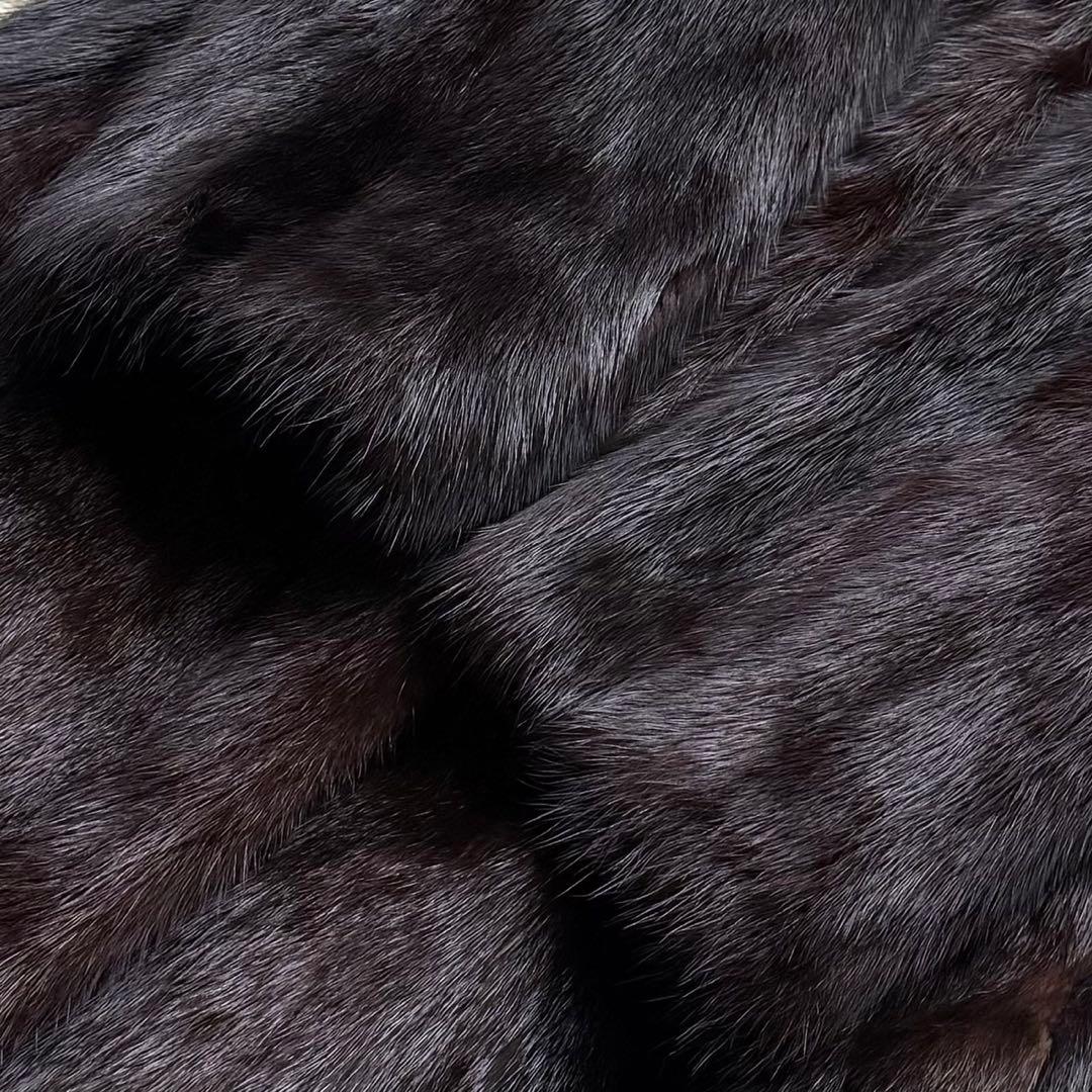 着丈114 ミンク MINK ロングコート Aライン 毛艶 ブラウン