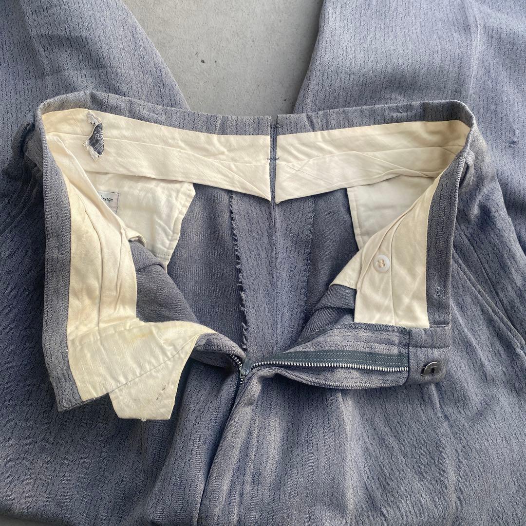 ~60s ウールレーヨンスラックス [検]絣 ネップギャバ