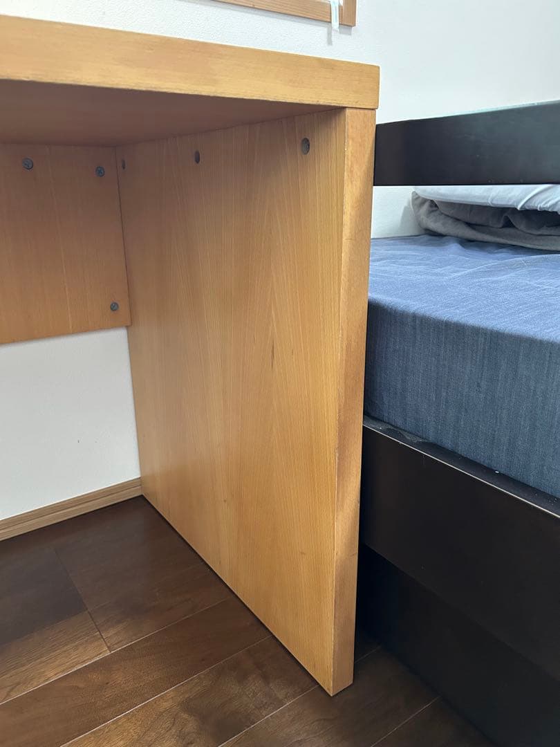 無印良品　MUJI 無垢材デスク　オーク材　コの字