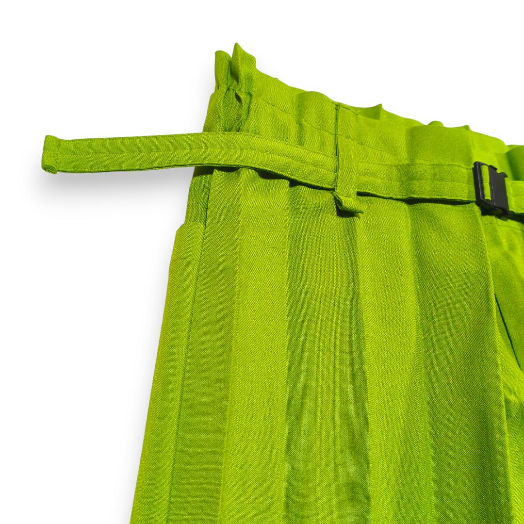 美品 me イッセイミヤケ プリーツ ワイドパンツ F ベルト調整付 ガウチョ