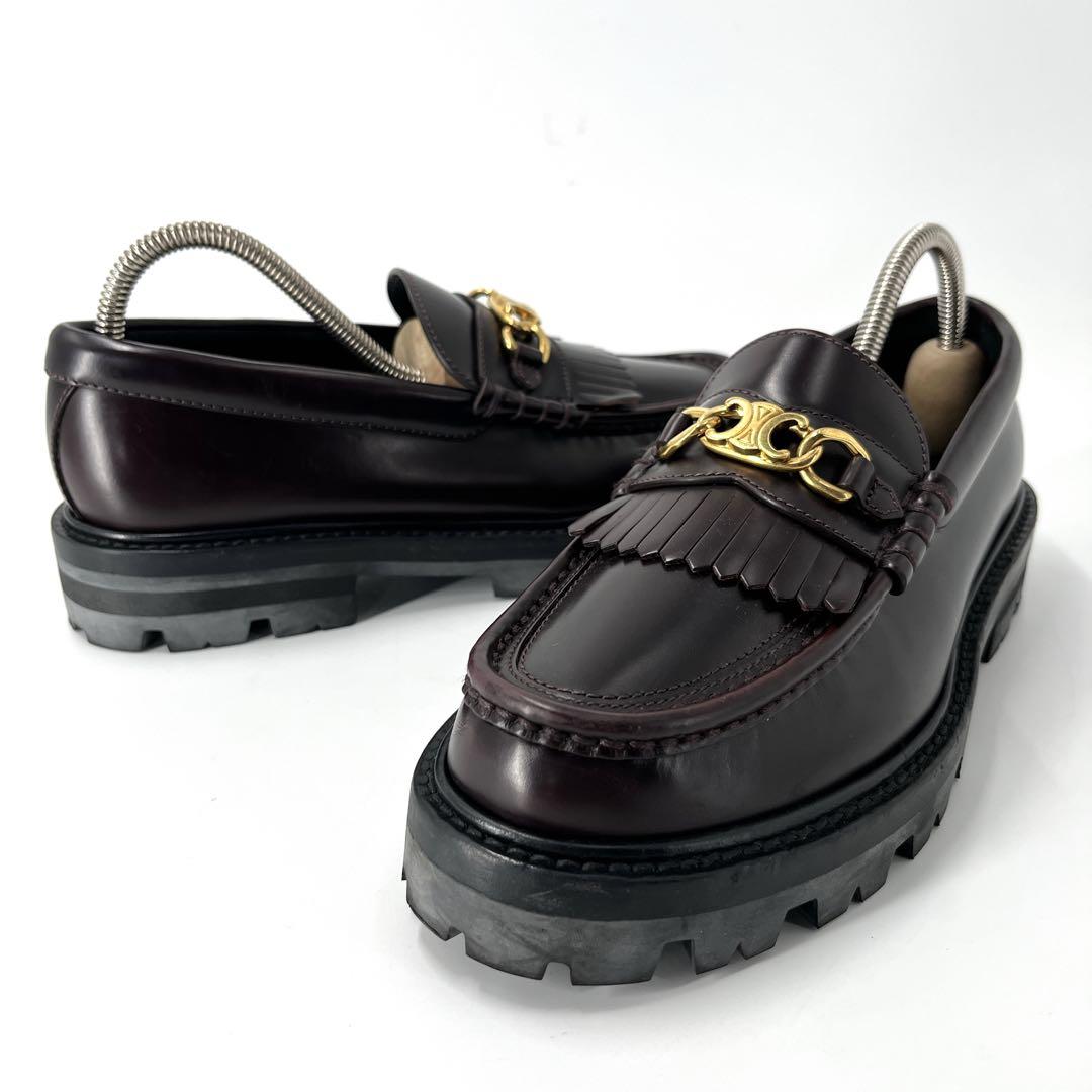 セリーヌ　ローファー　エディスリマン　バーガンディ　マーガレット　トリオンフ