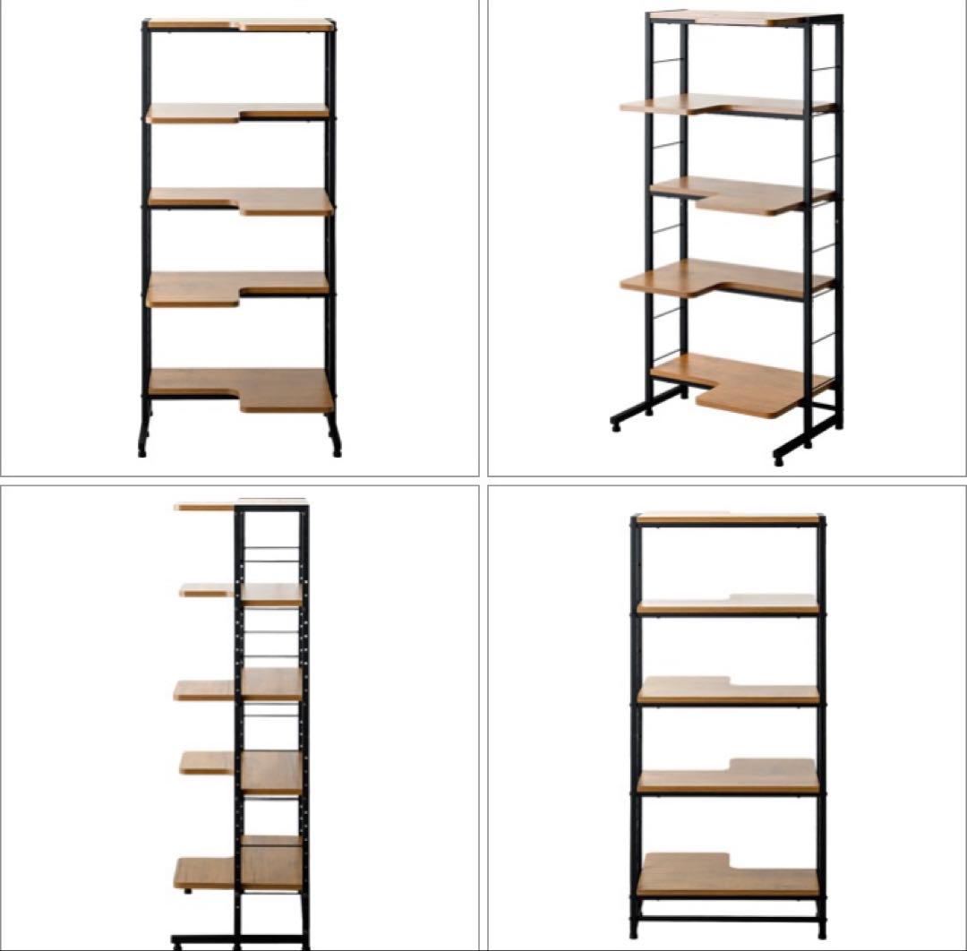 キャットタワー　本棚　収納棚　収納ラック　ブラウン　スチール