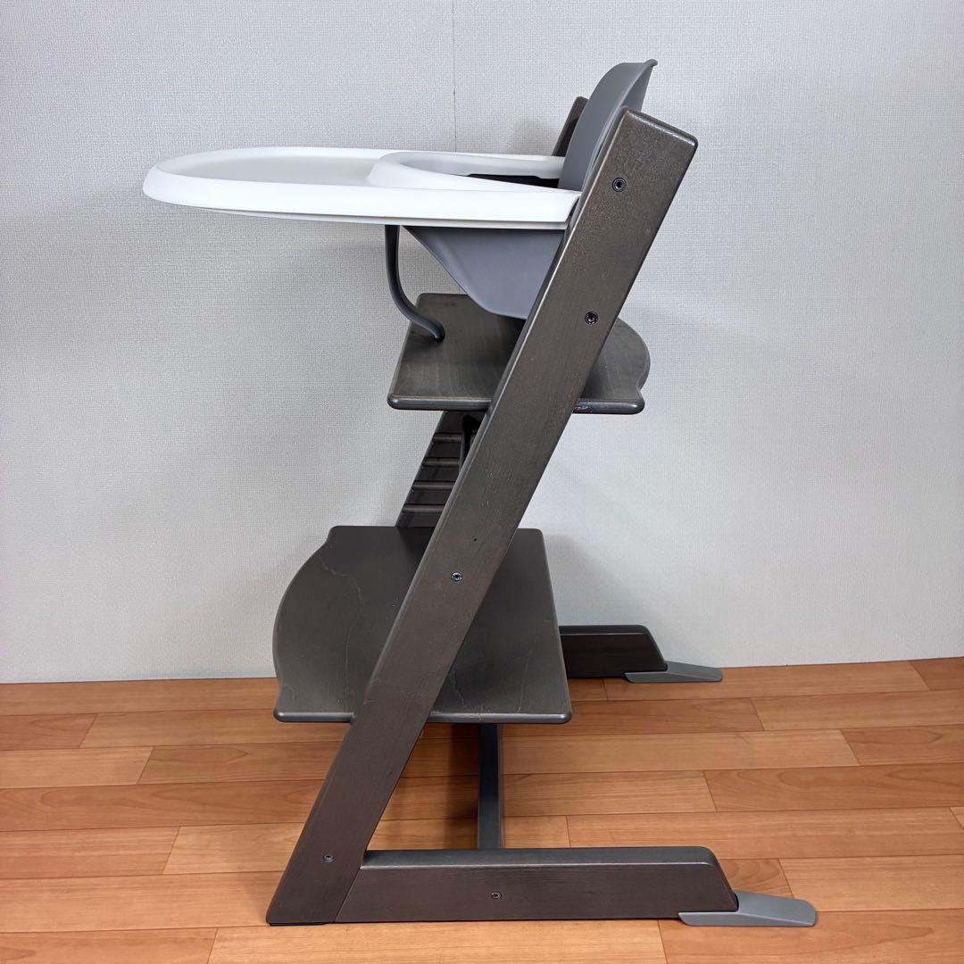 【美品】STOKKE トリップトラップ ヘイジーグレー ベビーセット付 S/N5