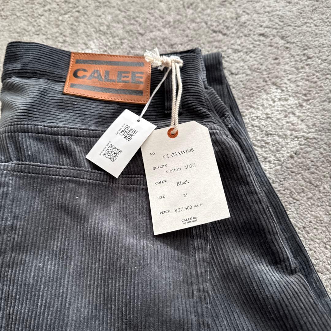 CALEE ブラック コーデュロイパンツ M