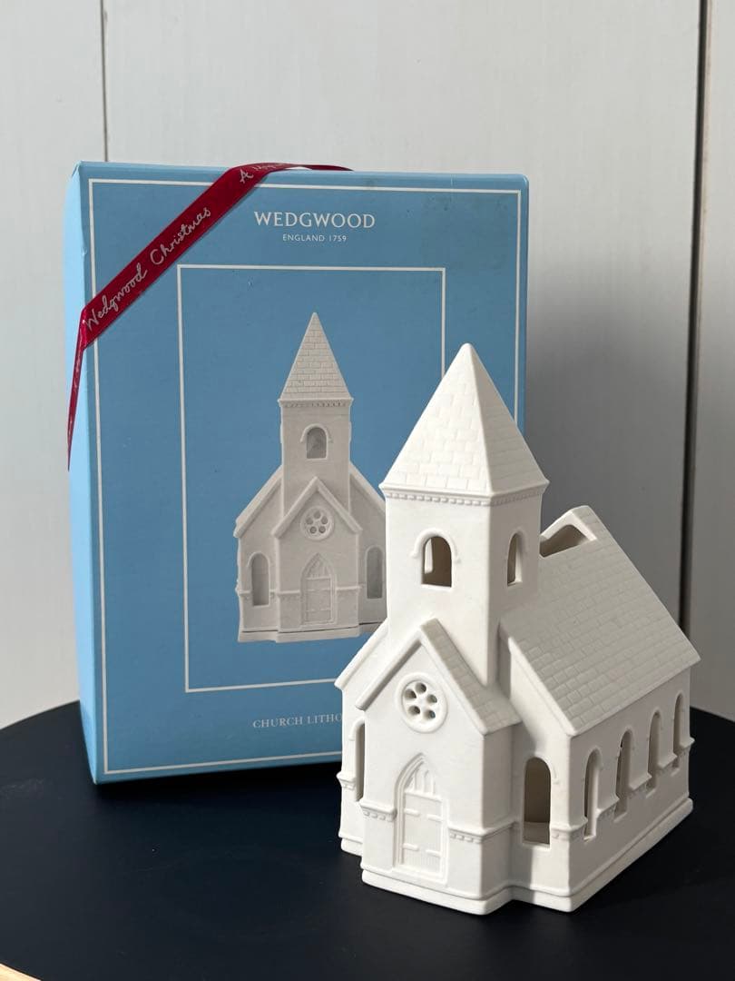 ウェッジウッド　クリスマス　キャンドルホルダー　チャーチ　教会　新品未使用