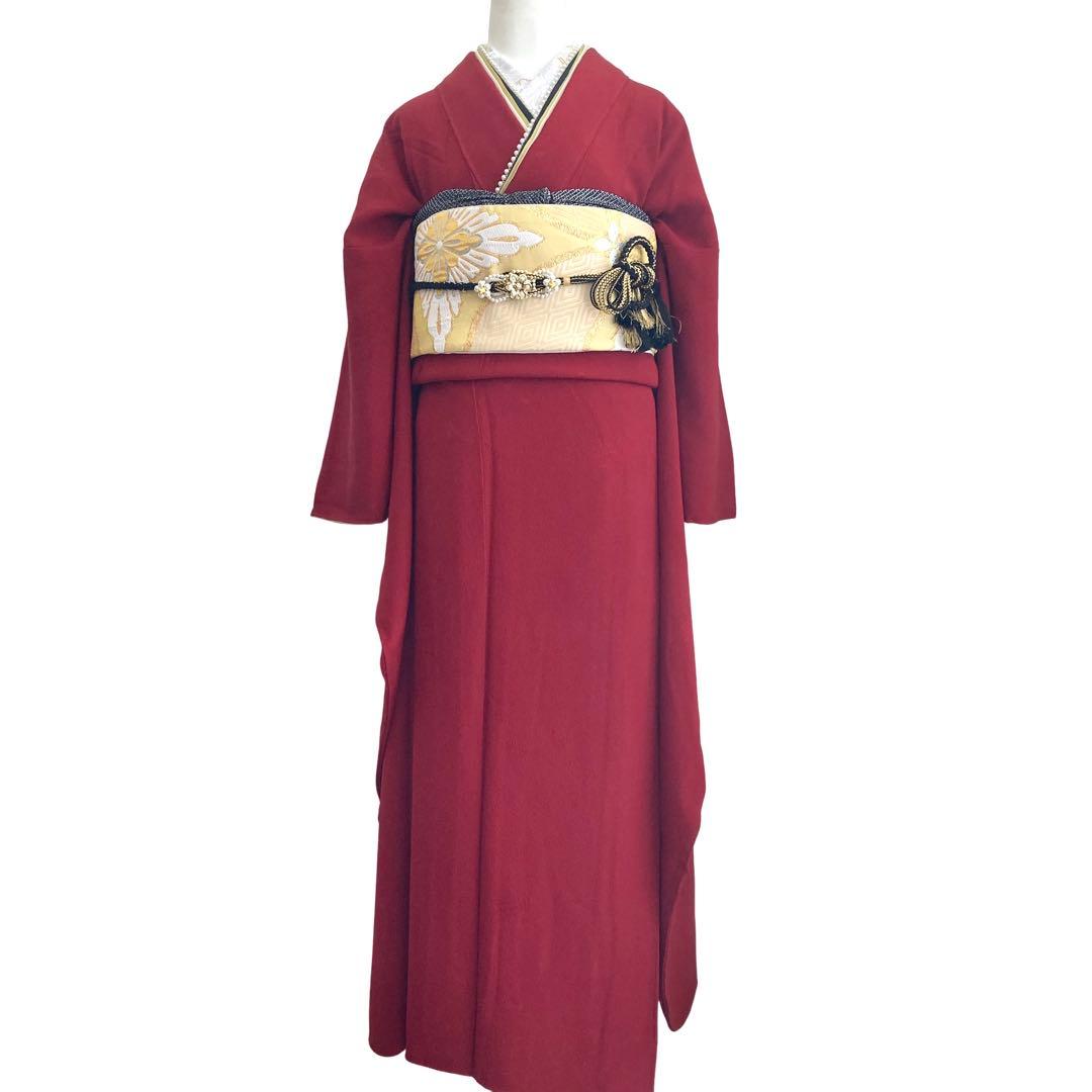 ★ 4848♥️断捨離中★赤 寛斎 無地 振袖6点セット‼️ NO6ま15