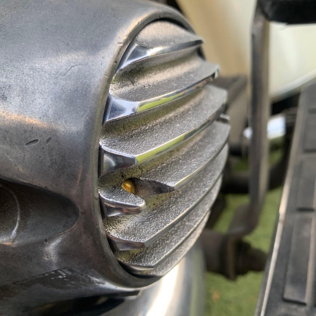 ハーレーアルミ砂型ポイントカバー 7フィンタイプ真鍮ネジ付属☆即納