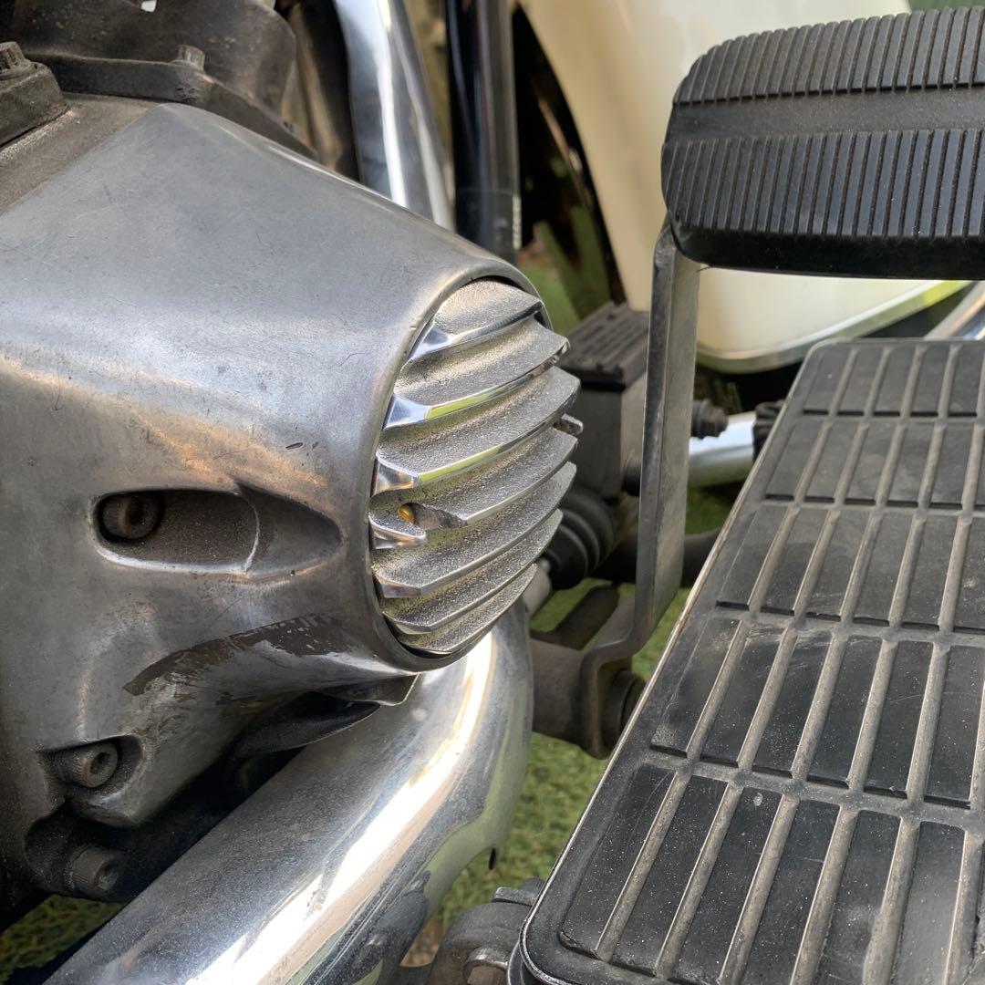 ハーレーアルミ砂型ポイントカバー 7フィンタイプ真鍮ネジ付属☆即納