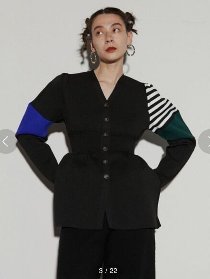 UN3D. スリーパーツスリーブニットカーディガン