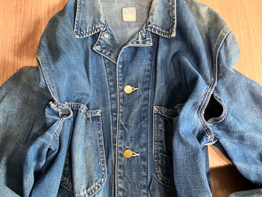 Lee デニムカバーオールヴィンテージ色落ち、ヴィンテージ感満載