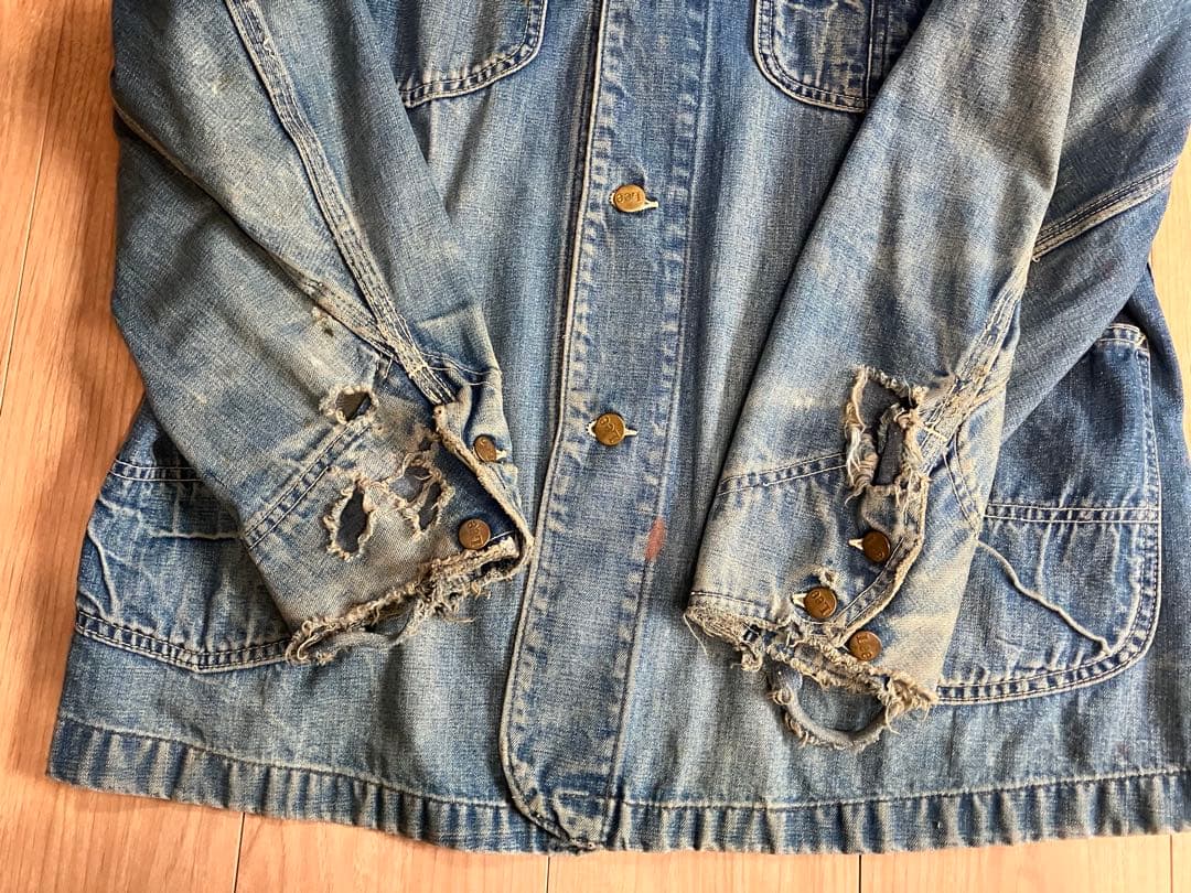 Lee デニムカバーオールヴィンテージ色落ち、ヴィンテージ感満載