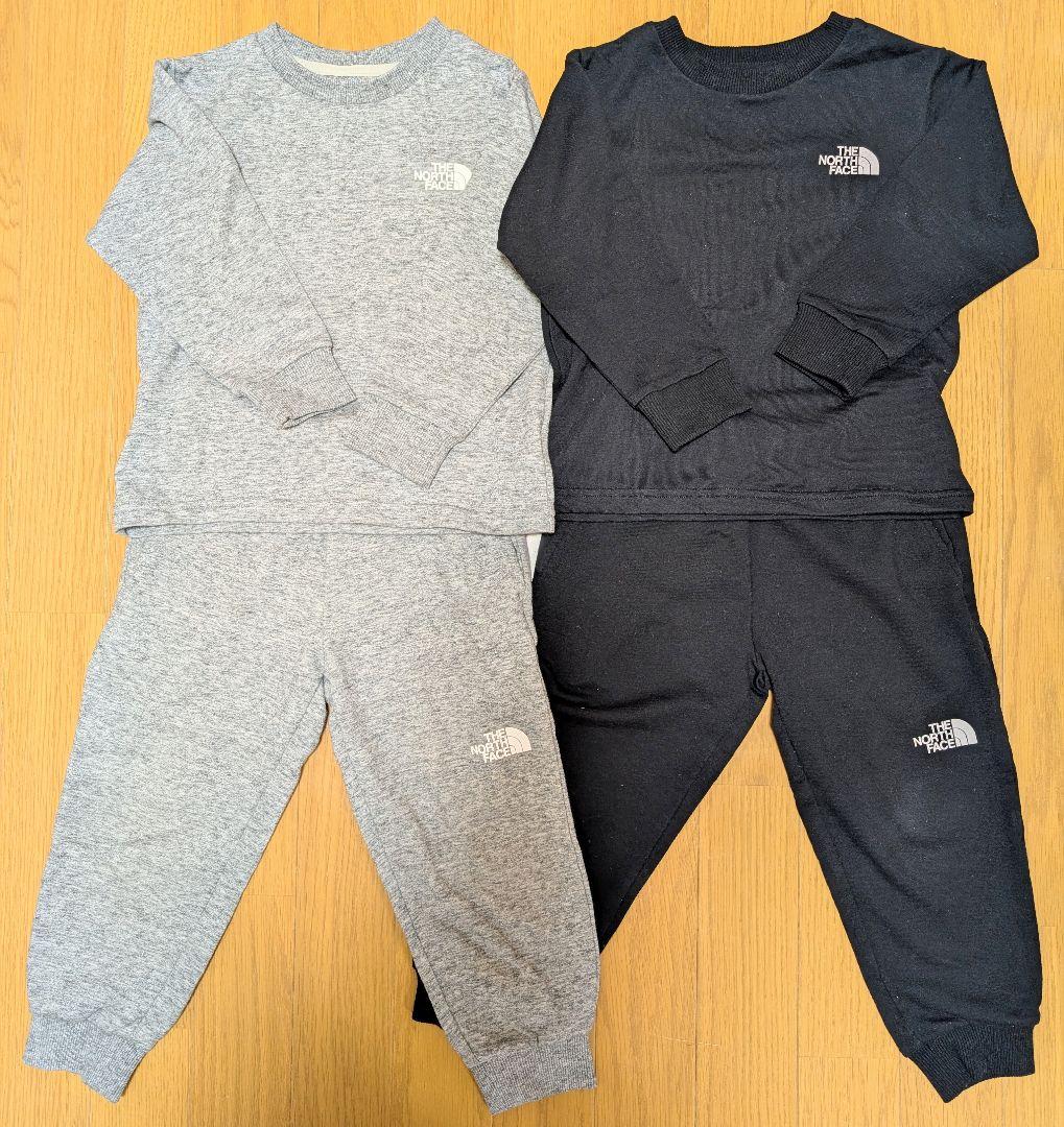 ノースフェイス　100cm スウェットセット　グレーブラックセット