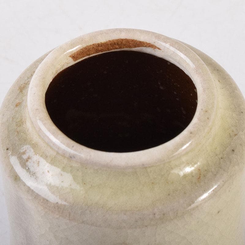 茶道具　萩焼　古萩　清水茂生作　茶入　仕覆付　共箱　V　7225