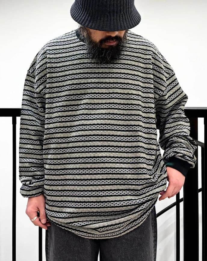 トップス COOTIE PRODUCTIONS Jacquard Border L/S