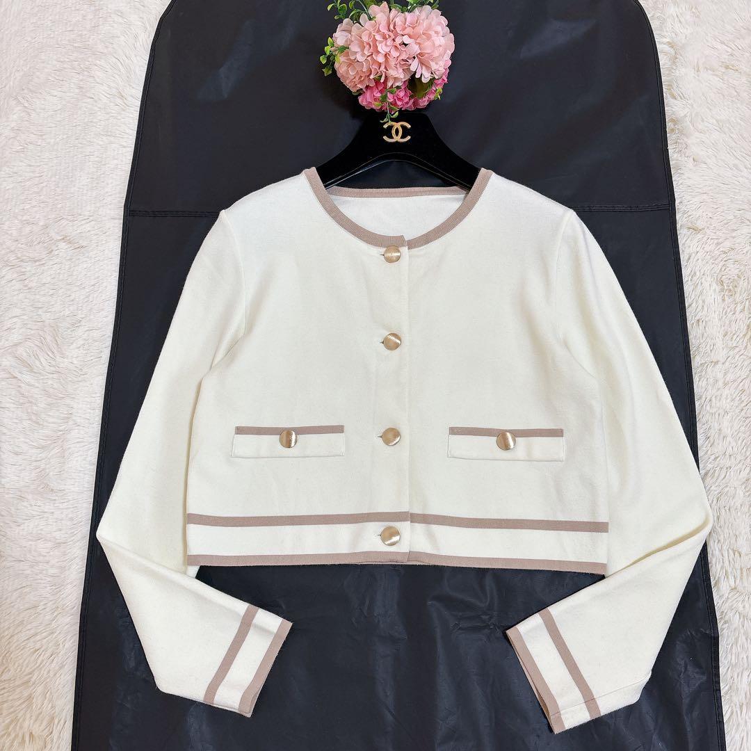 2024年モデル☆フォクシー カーディガンTimeless 金ボタン バイカラー