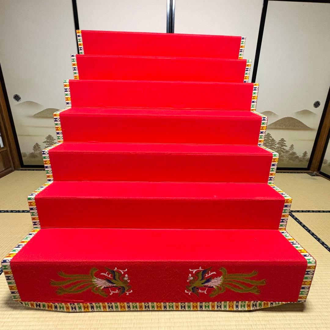 ひな壇 7段飾り 40号 スチール 毛氈付き ディスプレイ用