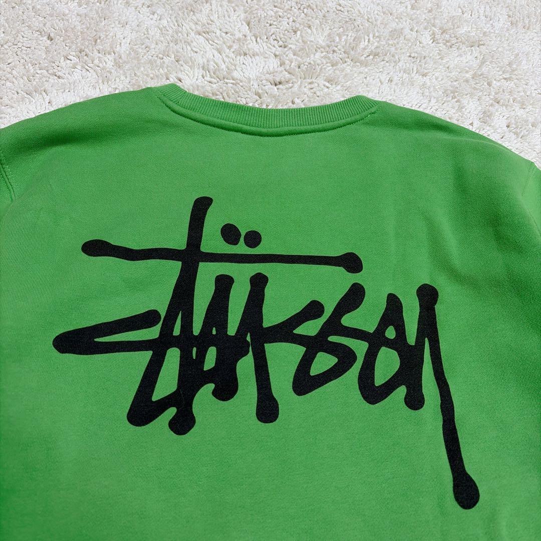 極美品✨stussy ショーンフォント バックプリント グリーン トレーナー M