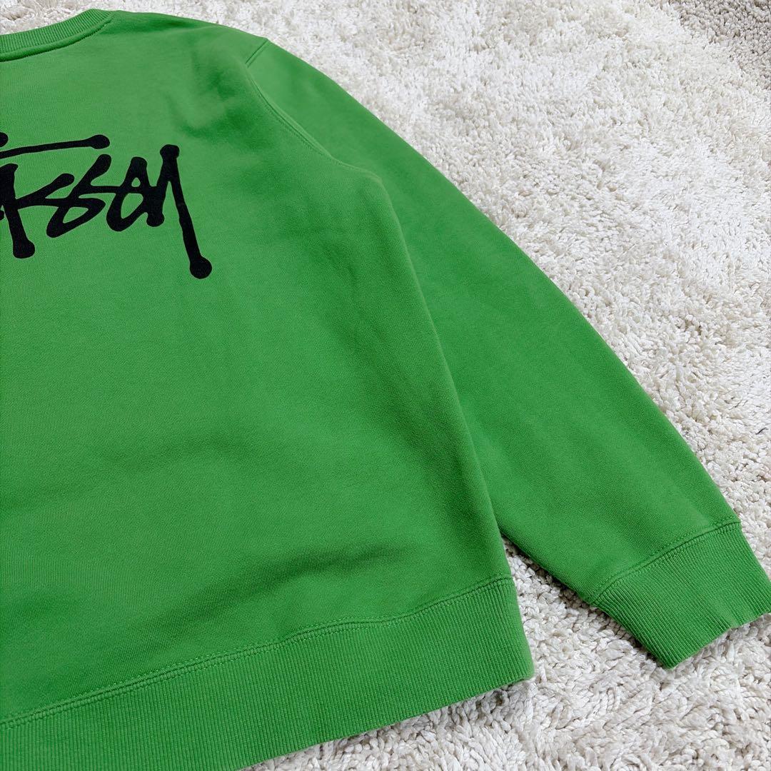 極美品✨stussy ショーンフォント バックプリント グリーン トレーナー M