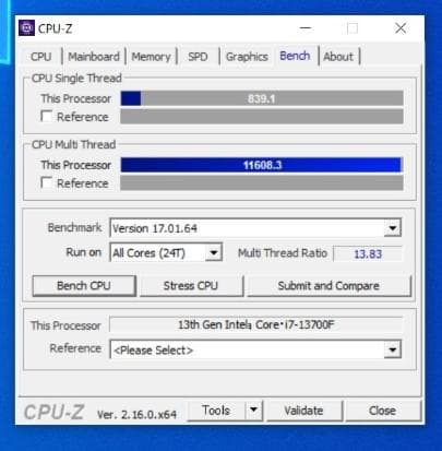 CPU Intel Core i7-13700F CPU