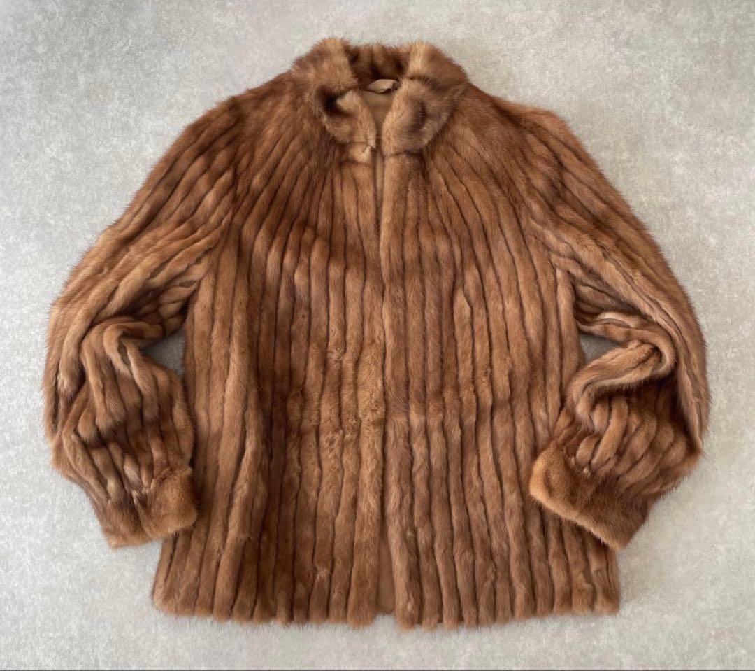 美品【希少】高級毛皮ミンク ジャケットコート ブラウン