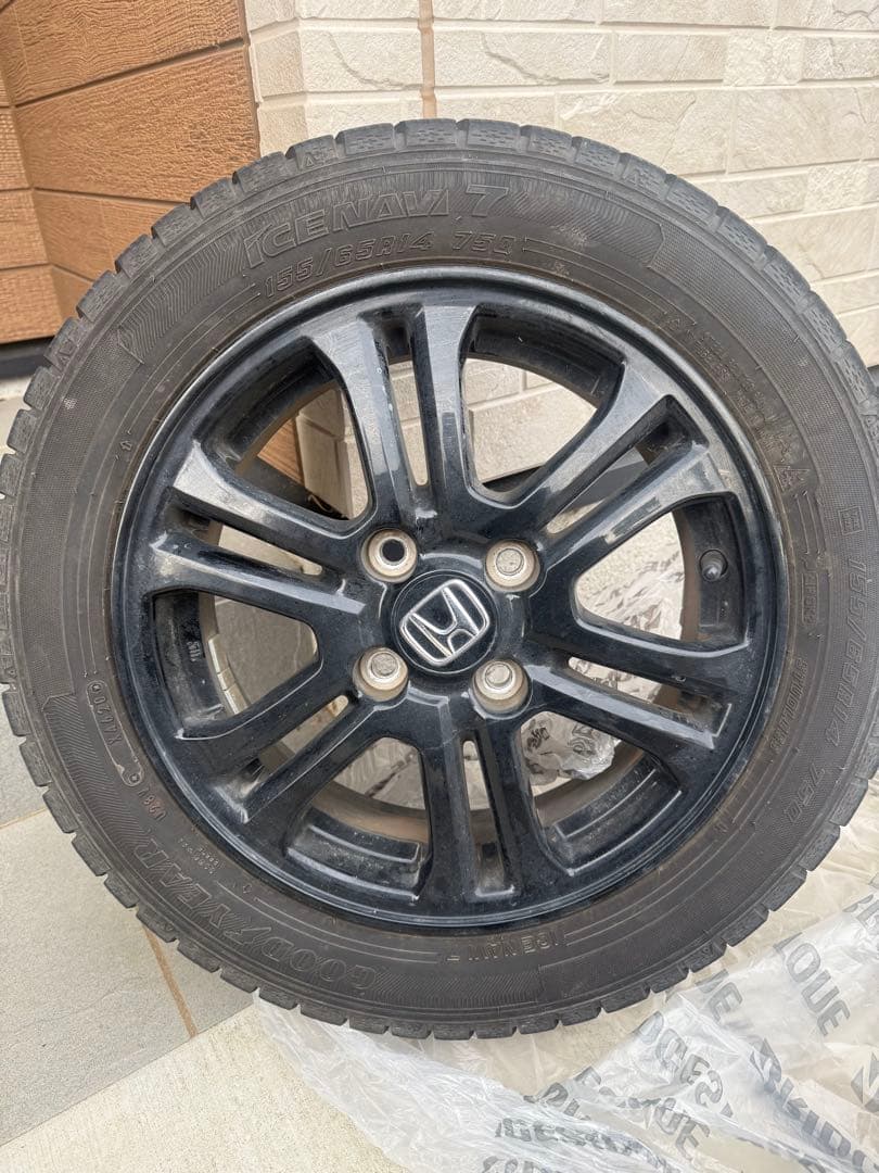 Nボックスカスタム純正ホイールセット ICE NAVI 7 155/65R14