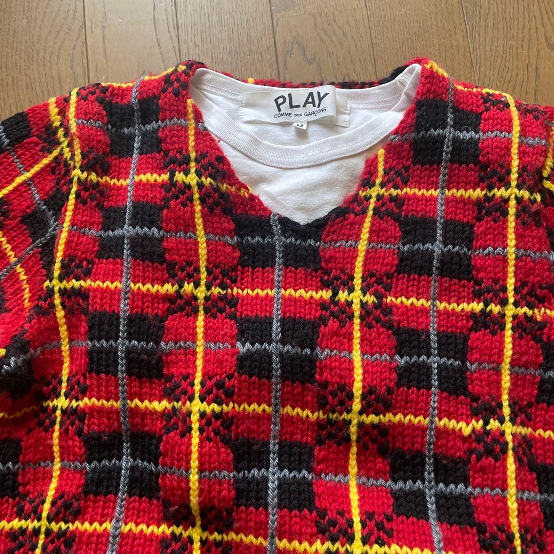 comme des garçons SHIRT Ｖネックデザインニット