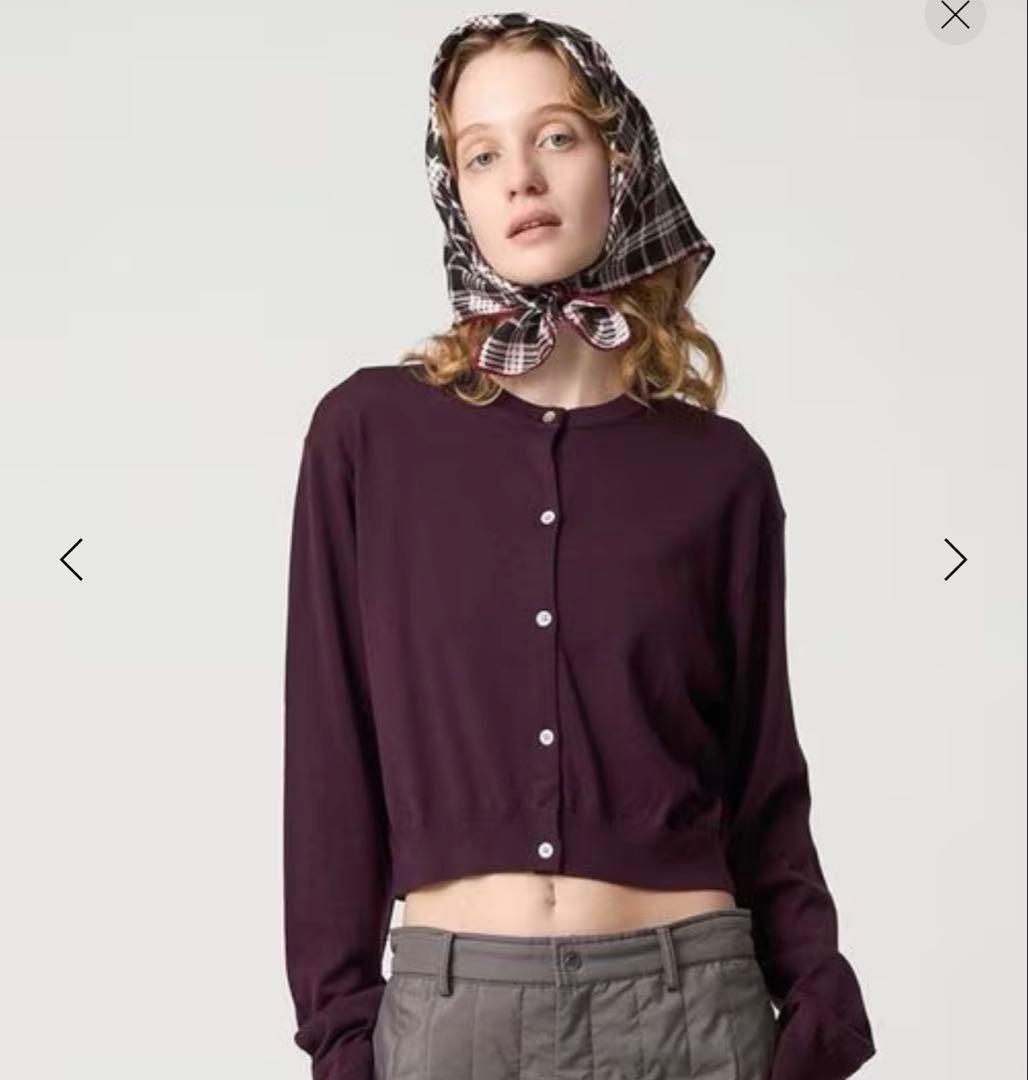 ＜6(ROKU)＞ウール クロップド カーディガン