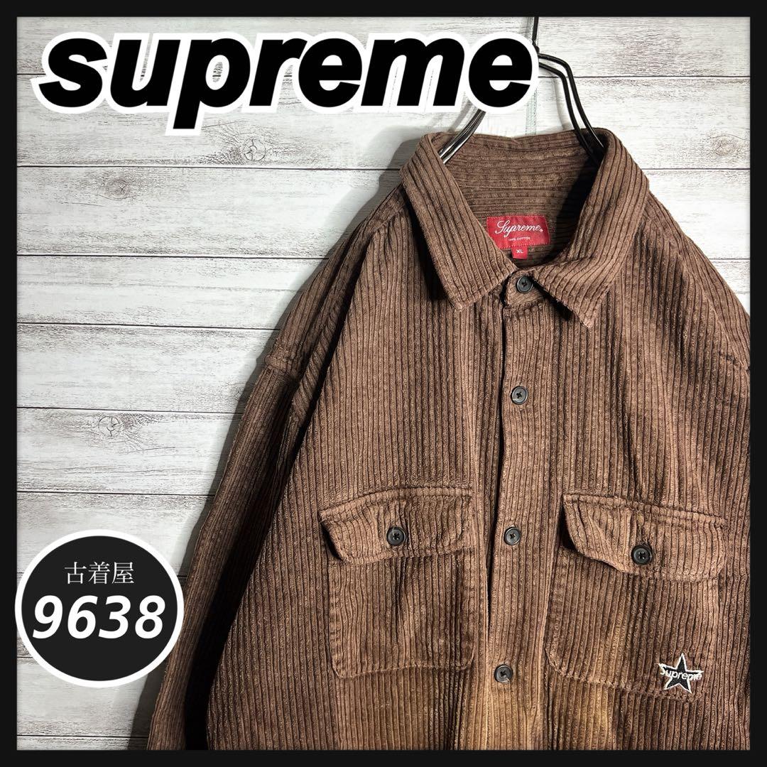 【入手困難!!】シュプリーム ✈︎コーデュロイシャツ 肉厚 太 刺繍