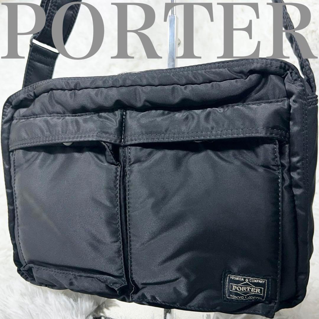 希少・未使用級✨ポーター タンカー 2層式 ショルダーバッグ 廃盤 L 黒