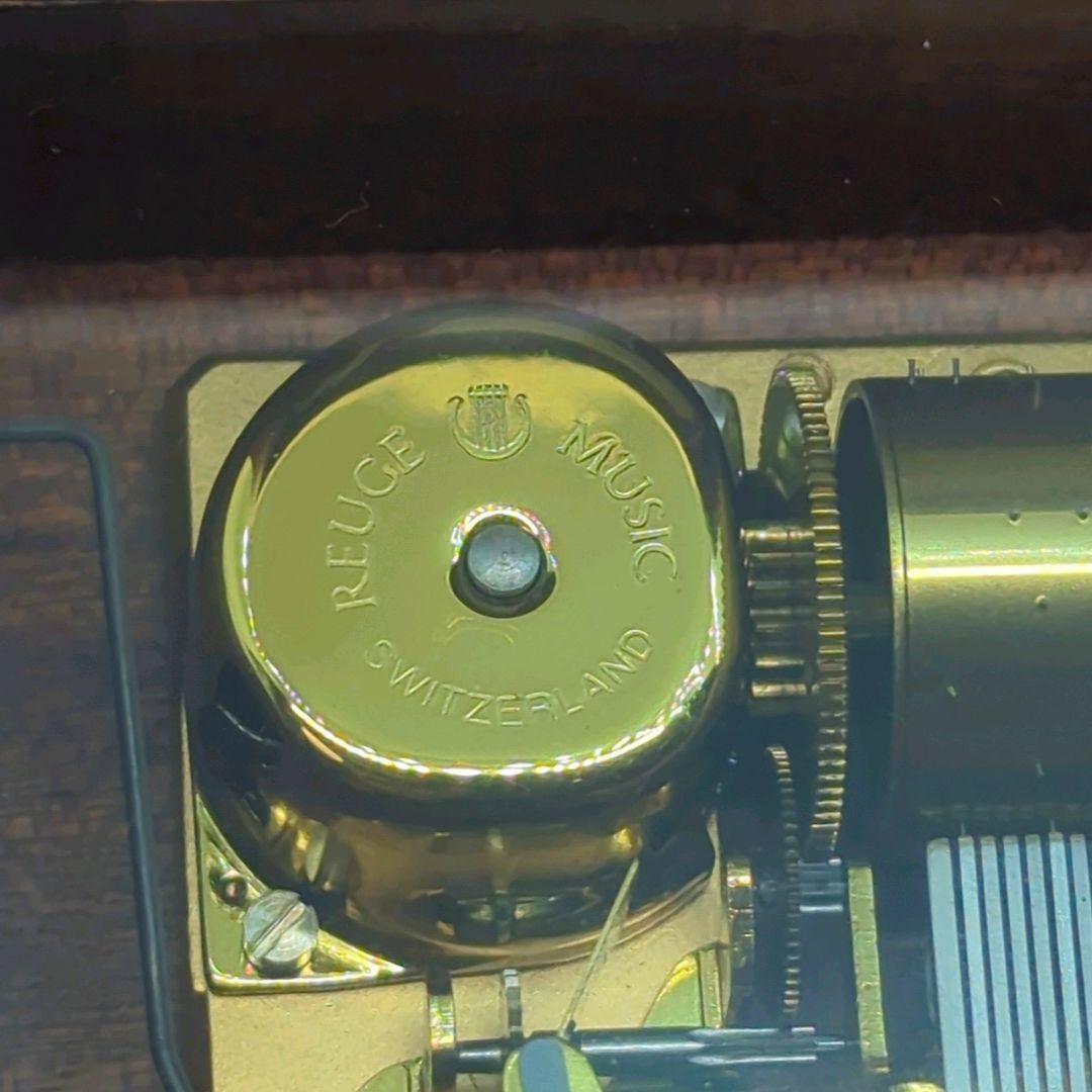 〈極美品〉REUGE カノン シリンダー式 オルゴール 36弁 ピアノ塗装 瘤杢