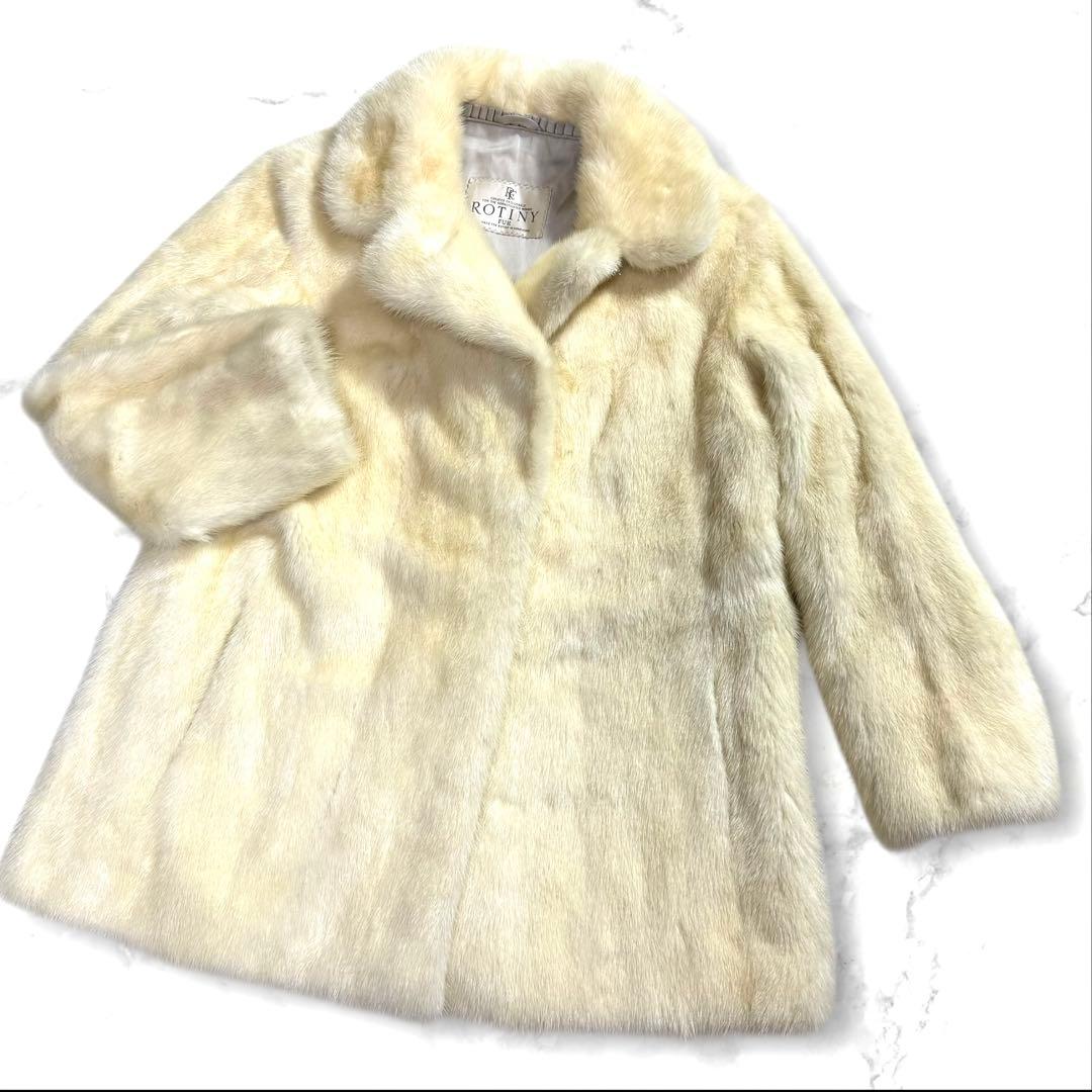 美品✨ ROTINY パールミンク ファーコート ハーフ丈 なめし柔らか M