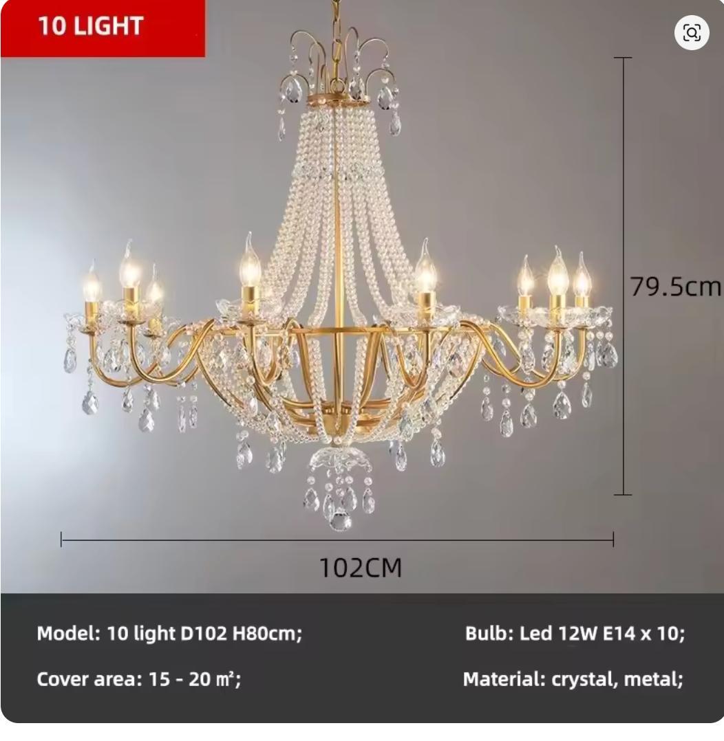 シャンデリア LED 10 light D102 H約80cm　未使用