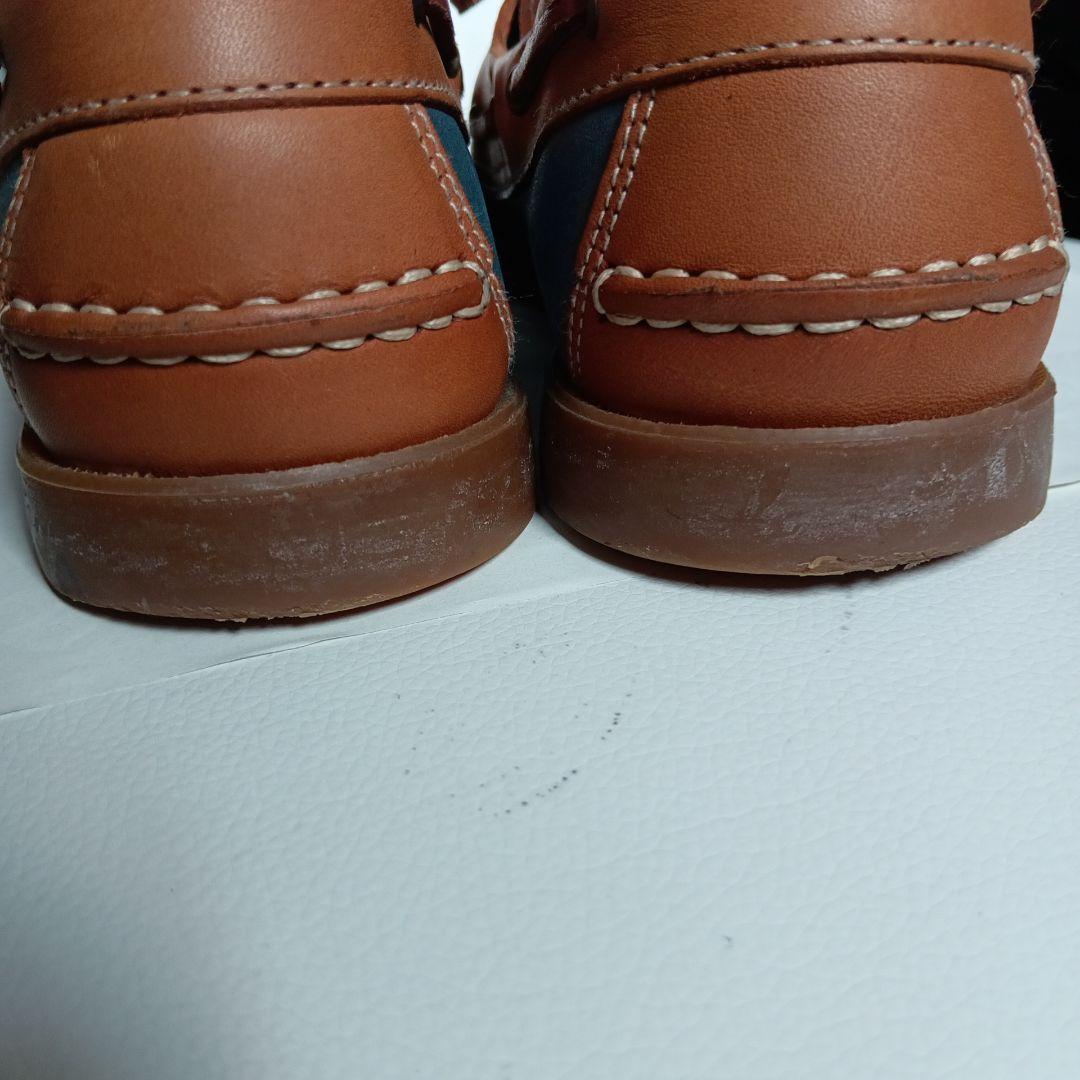 美品★着用2回パラブーツParabootバース モカシンデッキシューズ 青/茶
