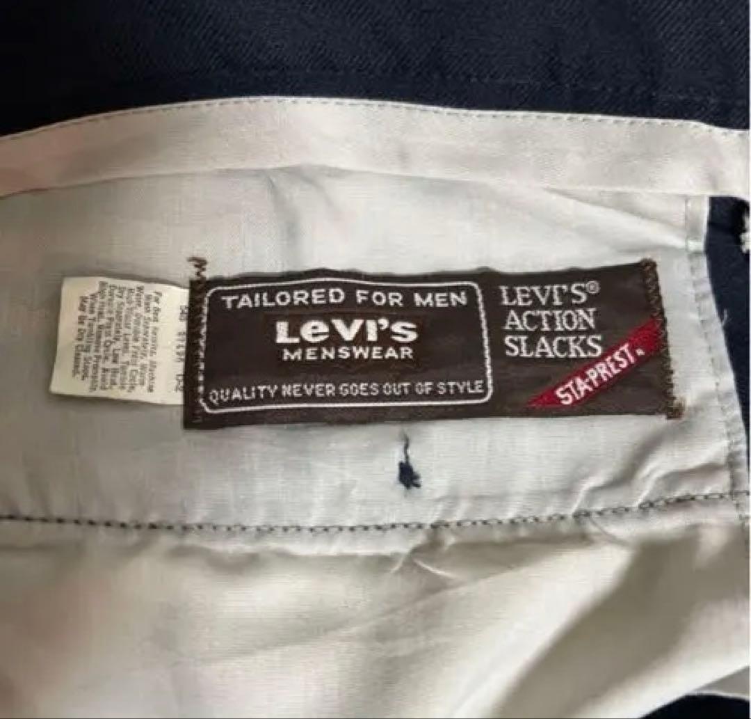 80s LEVI’S アクションスラックス ネイビー W33/L32