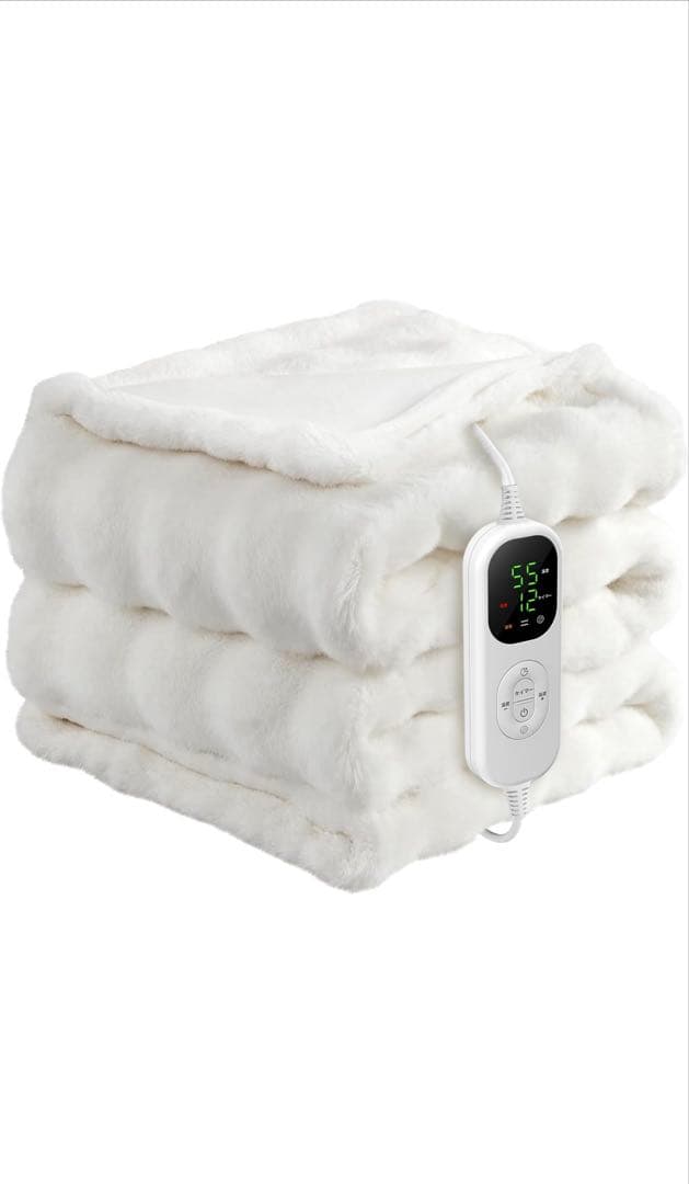 電気毛布 190x130cm ホワイト