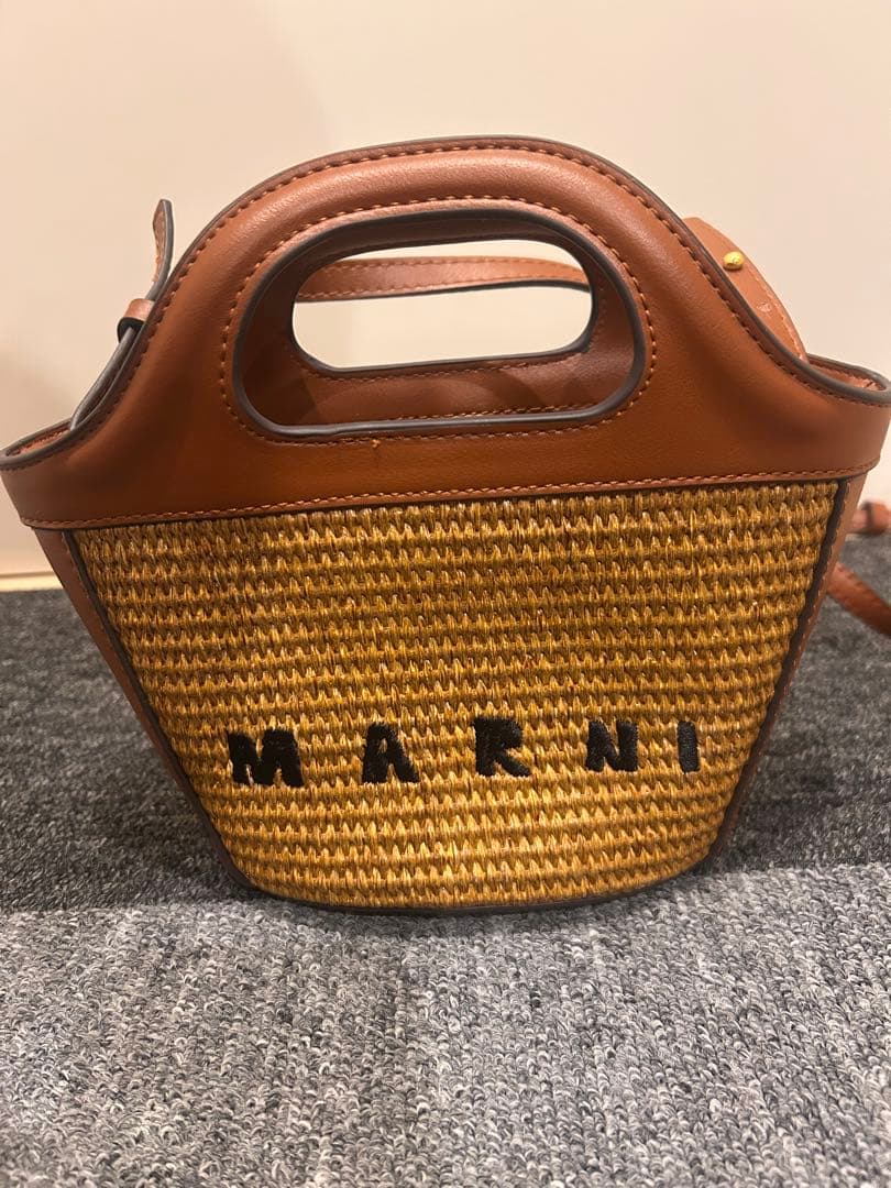 N*エ様 MARNI バスケット型ショルダーバッグブラウン