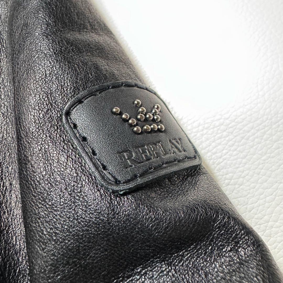 リプレイ REPLAY カウレザー 八の字ライダース シングル Sサイズ