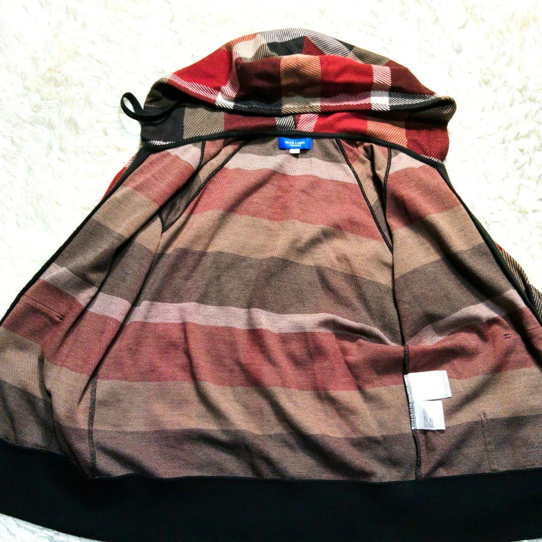 ✨レア♡チェック総柄✨ブルーレーベルクレストブリッジ パーカー ロゴファスナー