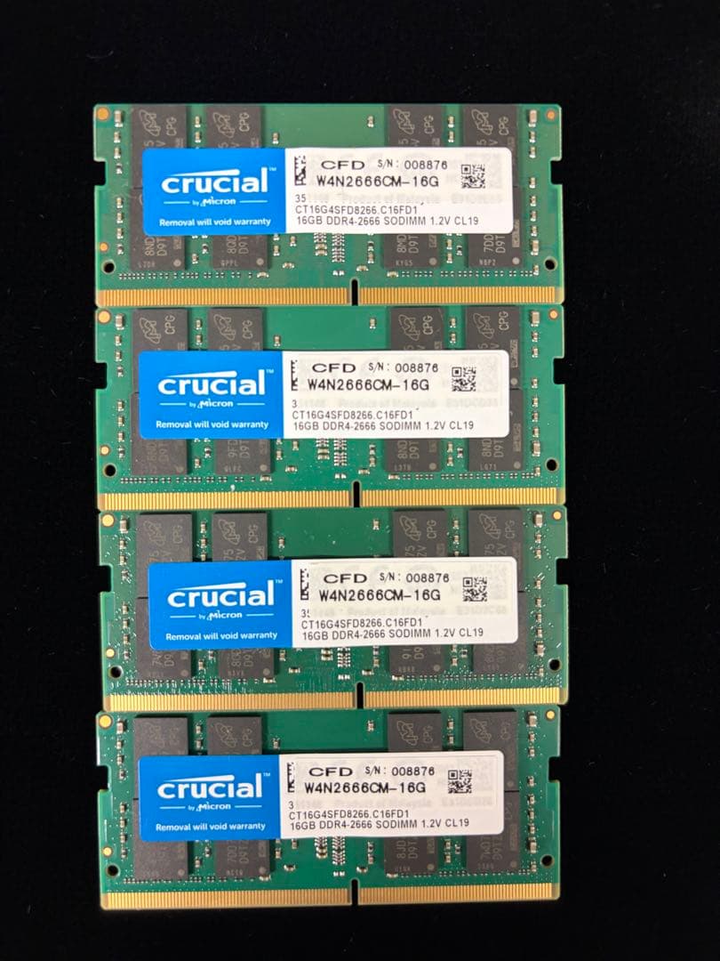 Crucial DDR4 SODIMM 16GB×4枚 計64GB⭐︎動作確認済⭐︎