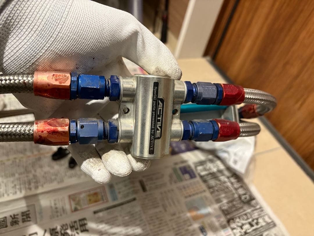 ゼファーオイルクーラーサイド回し ACTIVE 約30cm x 10cm