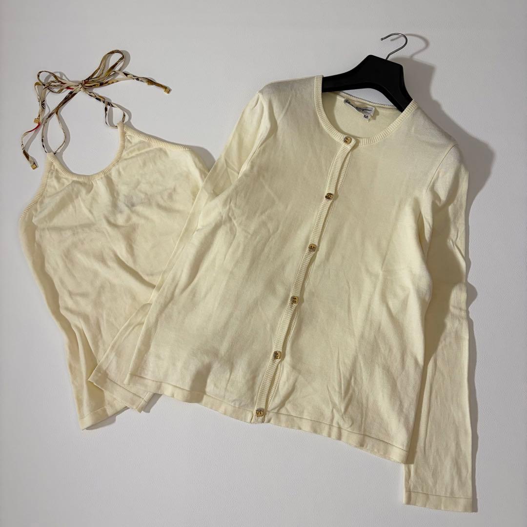 美品　サルヴァトーレフェラガモ　アンサンブル　ガンチーニ　スカーフリボン　M