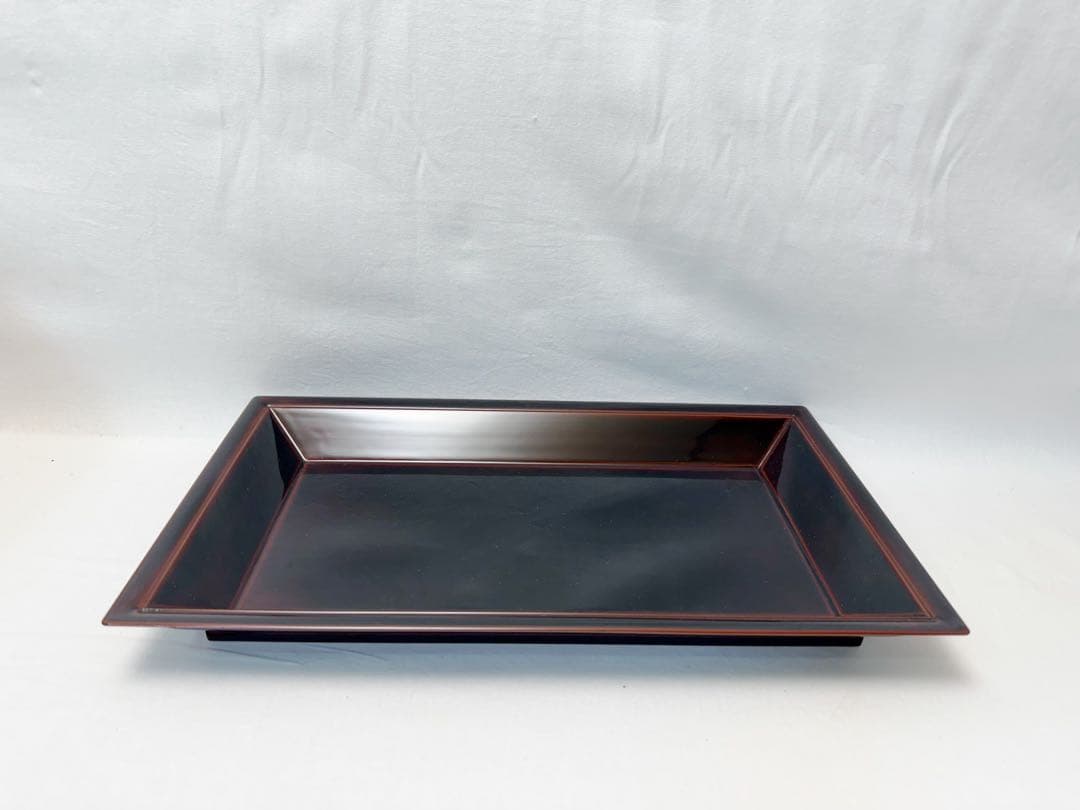 ほぼ未使用 茶道具 木製溜塗 香付花月 且坐 且座 香盆 長盆 元箱