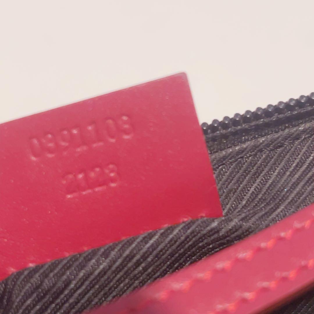 GUCCI アクセサリーポーチ GG柄 レッド ブラウン ハンドバッグ