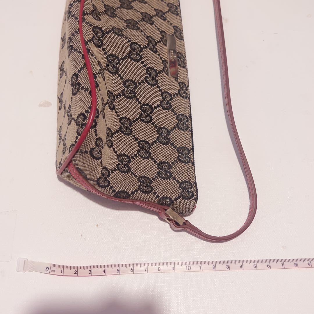 GUCCI アクセサリーポーチ GG柄 レッド ブラウン ハンドバッグ